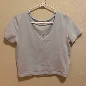 Blue v-neck t-shirt